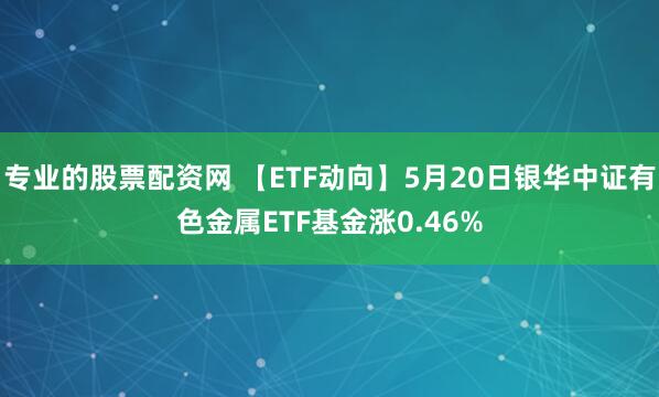 专业的股票配资网 【ETF动向】5月20日银华中证有色金属ETF基金涨0.46%