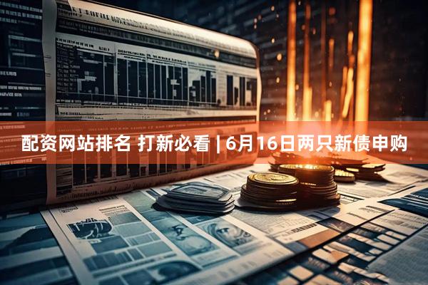 配资网站排名 打新必看 | 6月16日两只新债申购